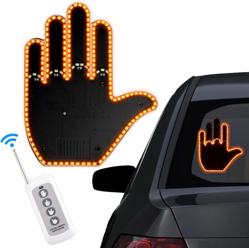 Car Gesture Light With Remote Control RGB Finger Light USB Flick Me OK  Finger Car Light Universal Hand Lamp For Car Rear Window - AliExpress