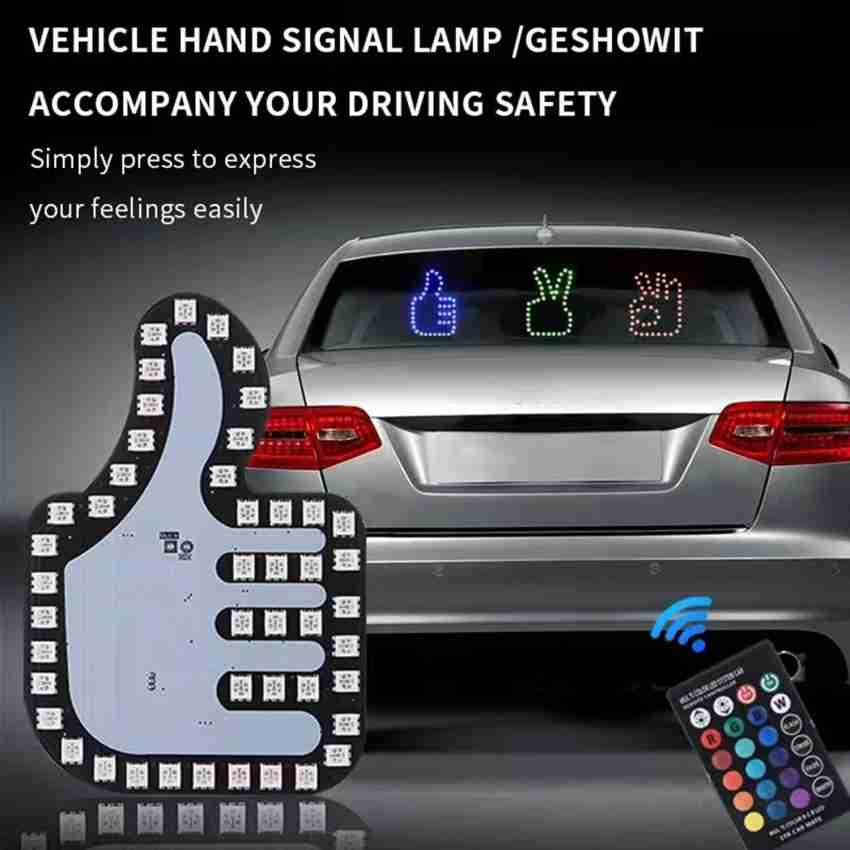 carfrill Car Finger Light with Remote Good Gesture Lamp Glow Panel