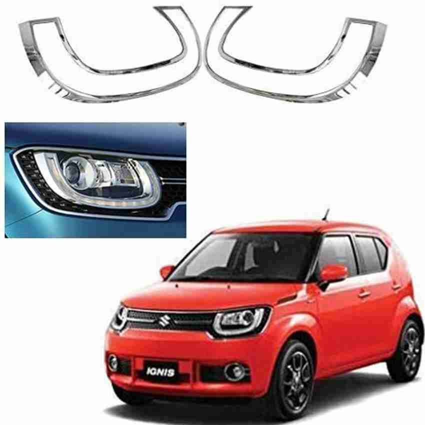 Lamkoti Car Silver Plated chrome Headlight cover for Maruti Ignis