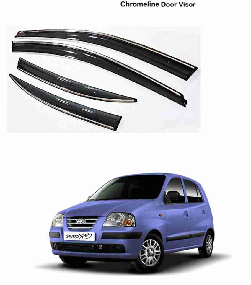 AutoZeal Car Crome Door Visor Set of 4 Santro Xing For All Models