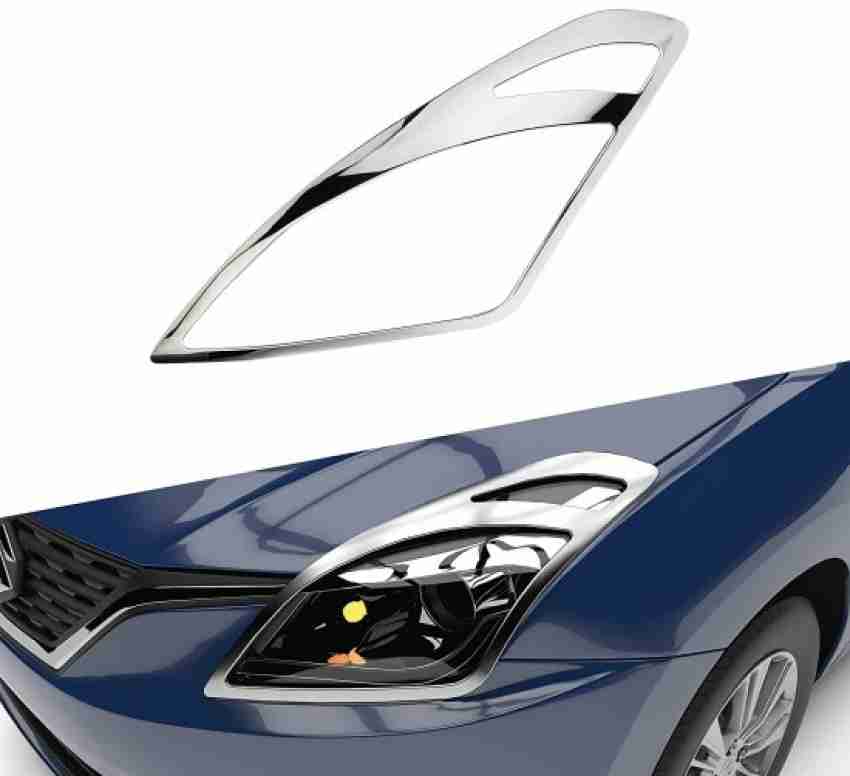 Lamkoti Car silver Plated chrome headlight cover for Maruti Baleno