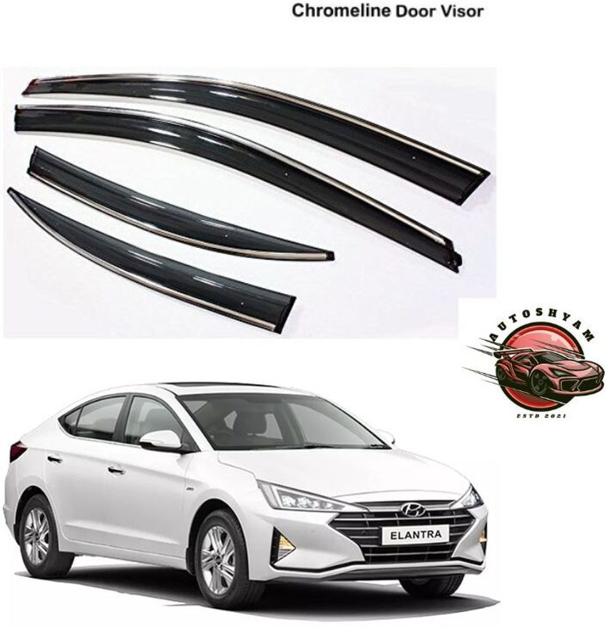 AUTOSHYAM Car Chromeline Door Visor Set of 4 For Hyundai Elantra
