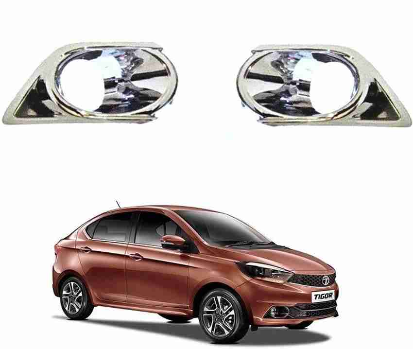 Bubu Car Silver Plated chrome front fog light cover for Tata Tigor all