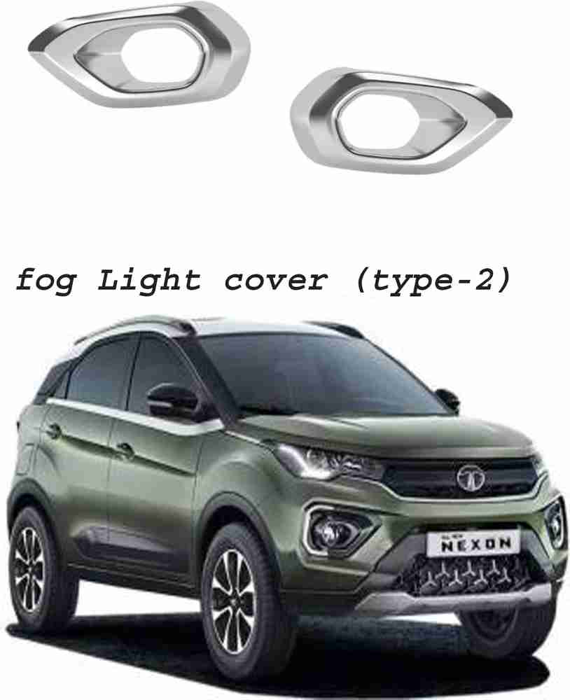 Bubu Car silver Plated chrome fog light cover for Tata Nexon 2020