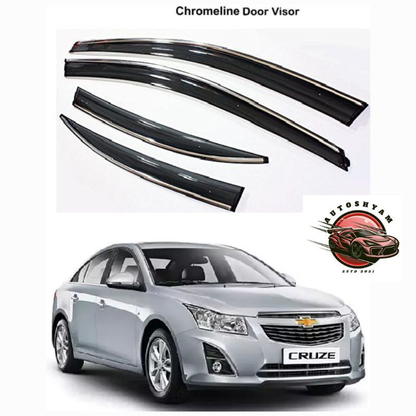 AUTOSHYAM Car Chromeline Door Visor Set of 4 For Chevrolet Cruze