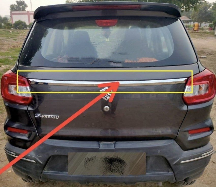 junior Rear Boot Trunk Chrome Spoiler Garnish Licence Patti Trim
