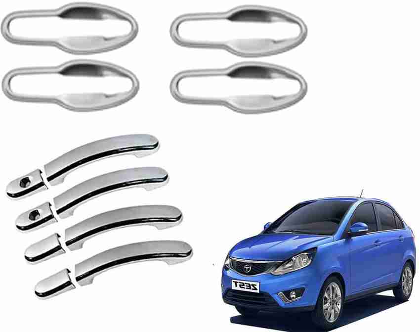 Lamkoti Car silver Plated chrome door handle cover combo for Tata