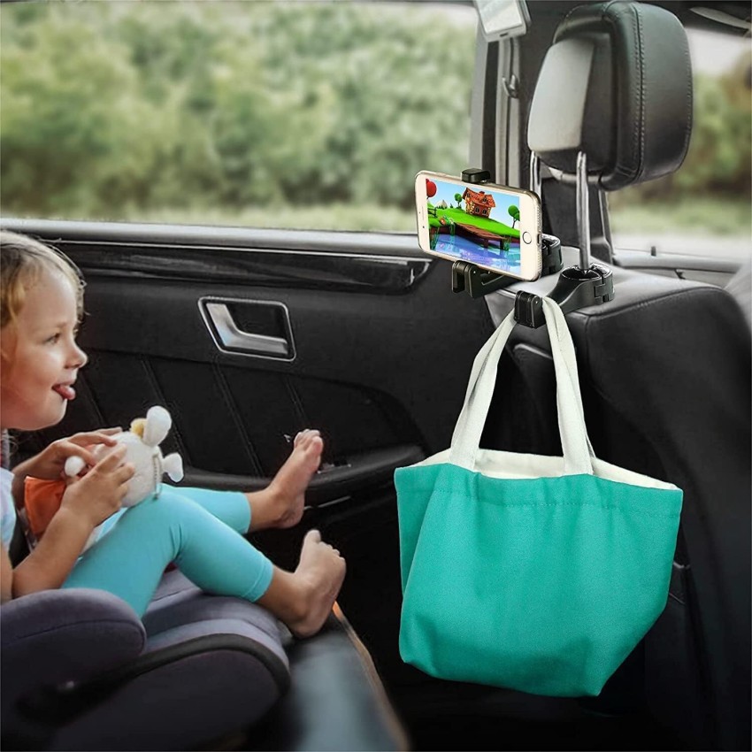Car Headrest Hidden Hook, 2 In 1 Car Seat Hooks With Phone Holder