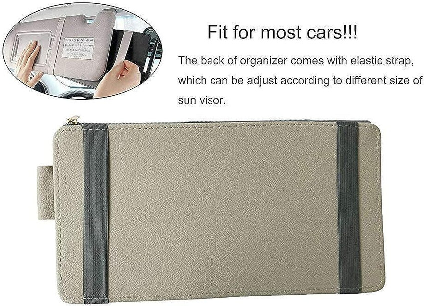 Visor organizer outlet with velcro straps