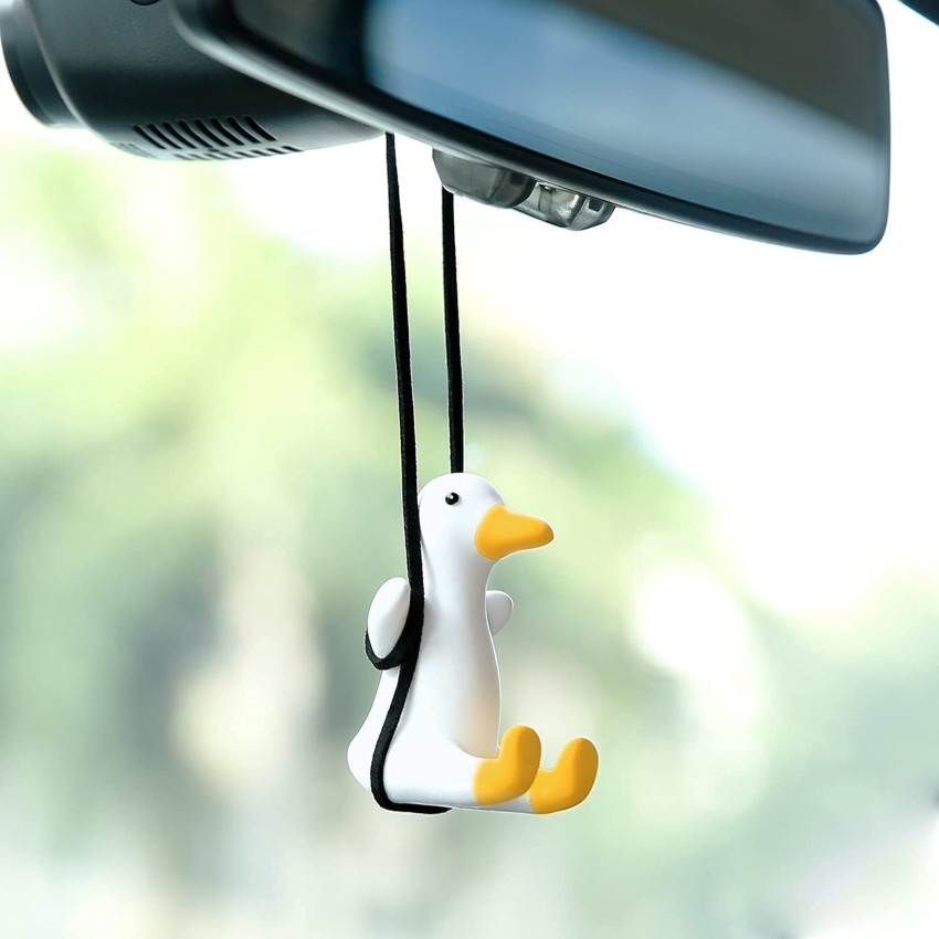 Swinging Duck Car Hanging Ornament, Cute Car Hanging Accessories For Rear  View Mirror, Car Pendant Black Swinging Sunglasses