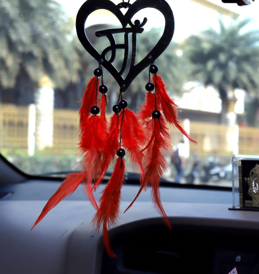 AriesMates ariesmate Car Hangings Decoration Items Dream Catcher orange Car Hanging Ornament