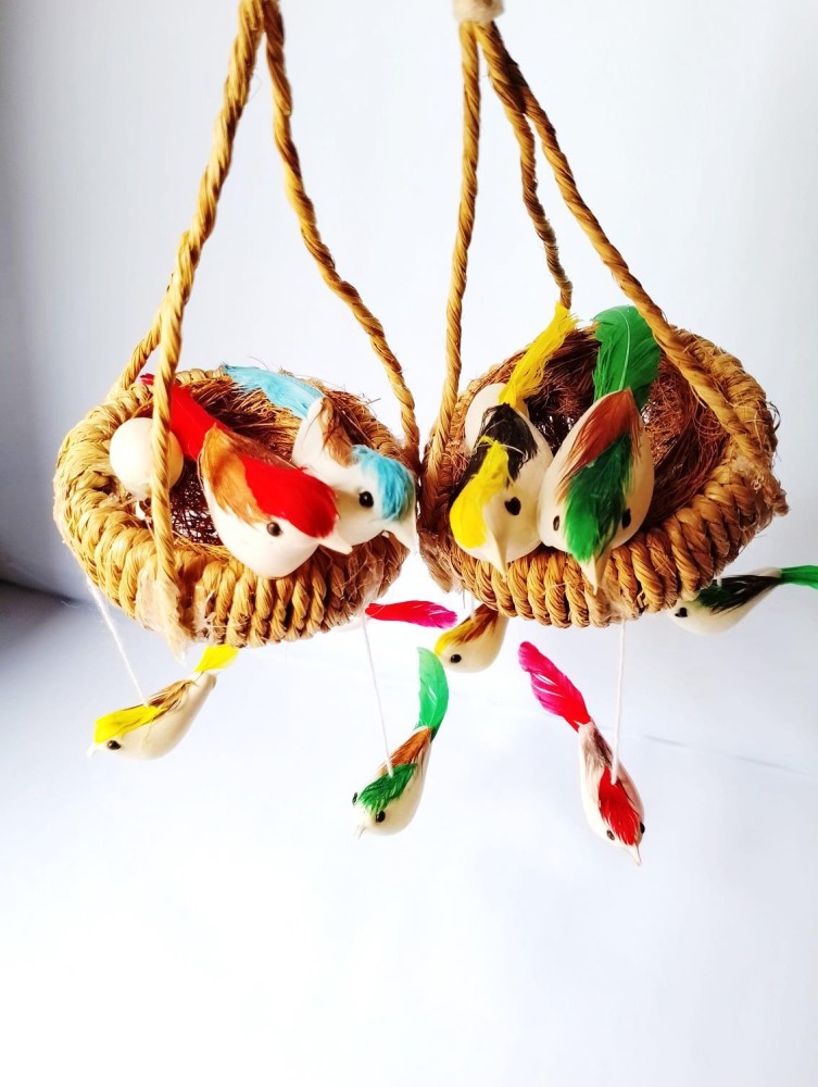 DIYAAN ENT 4 cotton handmade nest with birds for Christmas tree decoration  Hanging Ornaments Pack of 2 Price in India - Buy DIYAAN ENT 4 cotton  handmade nest with birds for Christmas