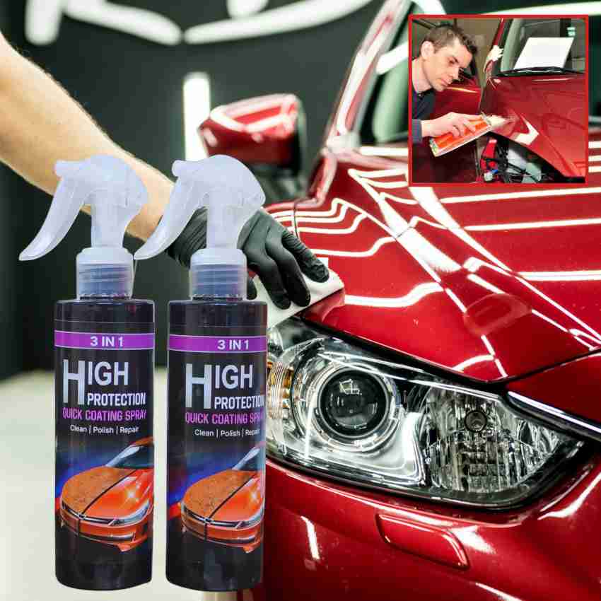 Lootzoo 3 In 1 High Protection Car Coating Spray Clean, Polish & Repair,  Multipurpose Liquid Car