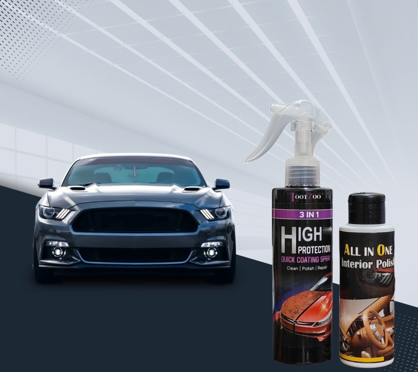 Lootzoo 3 In 1 High Protection Quick Car Coating Spray Clean