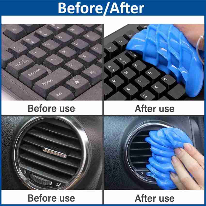 LAZI Blue Multipurpose Car AC Vent Dashboard Interior Dust Dirt Cleaner  Cleaning Gel Jelly Putty Kit Accessory for Car Interior PC Laptop Keyboard  Electronic Gadgets Cleaning Gel (100 gm)