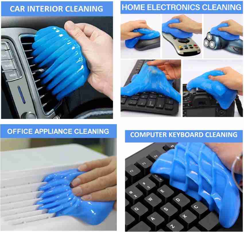 Buy HOTKEI (Pack of 4) Lemon Scented Multipurpose Car Interior Ac Vent  Keyboard Laptop Dust Cleaning Cleaner Kit Slime Gel Jelly for Car Dashboard  Keyboard Computer Electronics Gadgets (100 gm) Online at