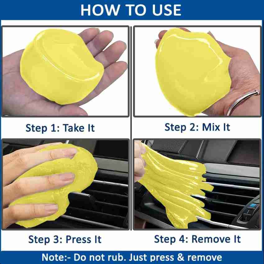 Buy HOTKEI (Pack of 2) Lemon Scented Multipurpose Car Interior Ac Vent  Keyboard Laptop Dust Cleaning Cleaner Kit Slime Gel Jelly for Car Dashboard  Keyboard Computer Electronics Gadgets (100 gm) Online at