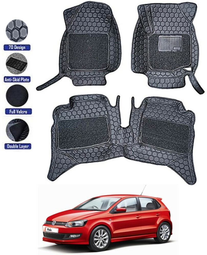 7D Car Mats Compatible with Volkswagen Polo GT, Color - Black