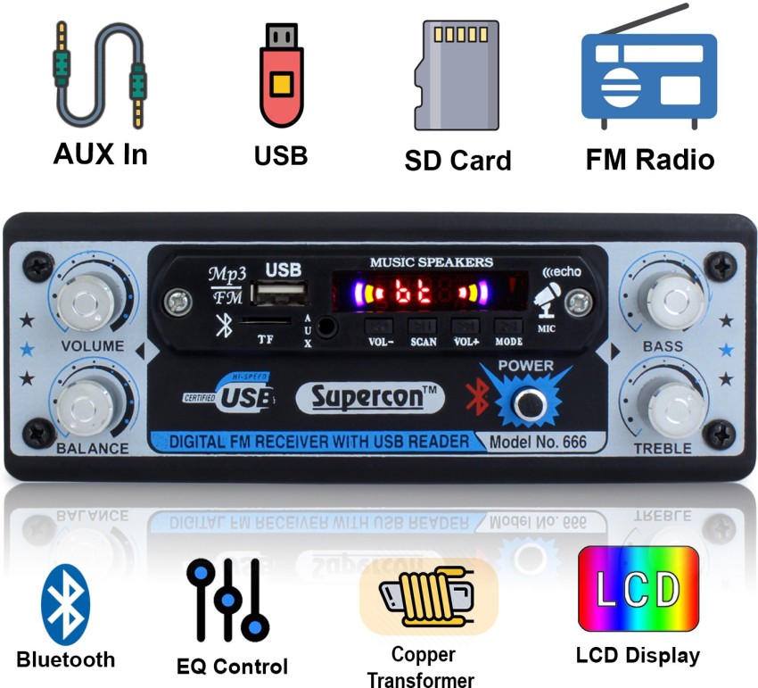 Car stereo with sd card slot store and bluetooth