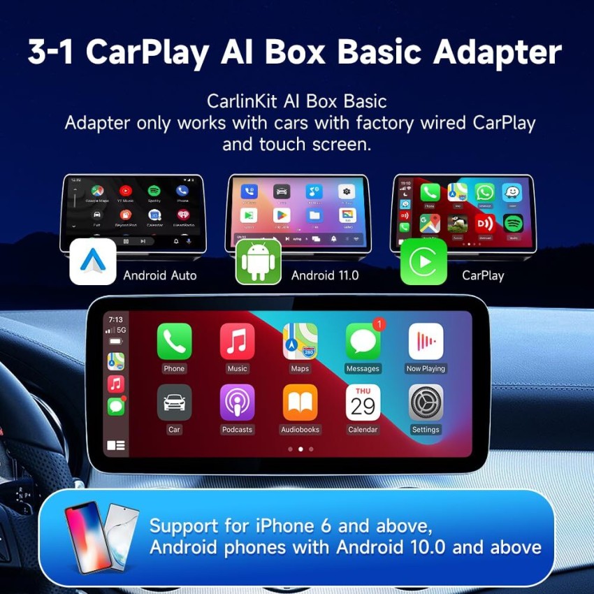 CarlinkIt CPC200 Ai Box Basic Adapter,Built-in Android 11.0 System