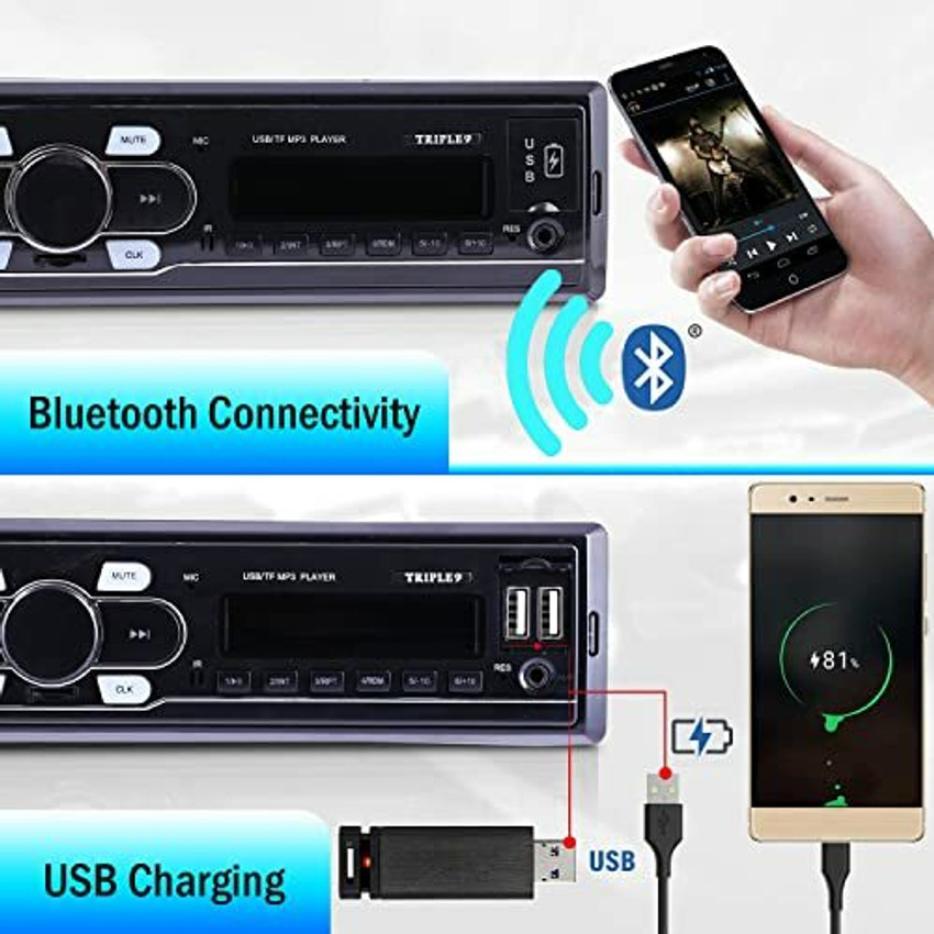 ALLEXTREME Car Stereo AM FM Radio Receiver MP3 USB Aux in