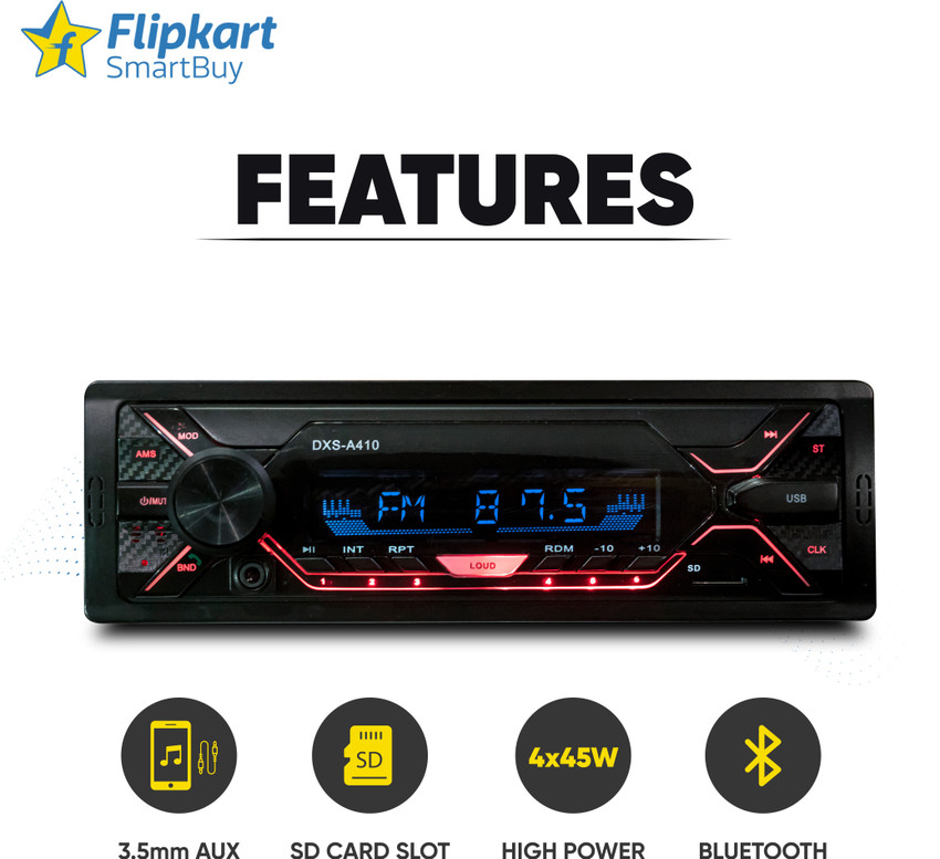 Flipkart SmartBuy 220W Front Panel Universal Fit Single Din Dual