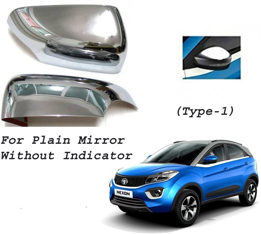 Lamkoti Car silver Plated chrome side mirror cover for Tata Nexon