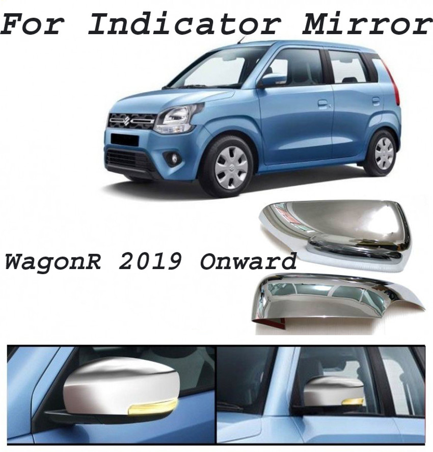 Amabu Car silver chrome side mirror cover for Maruti WagonR 2019