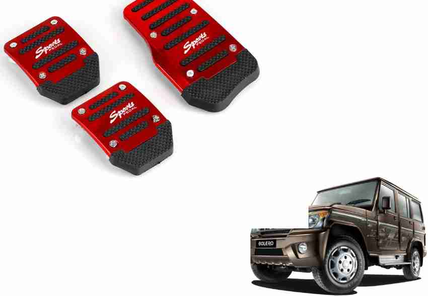 SEMAPHORE Car Non-Slip Manual Pedals Kit Sports Red For Mahindra