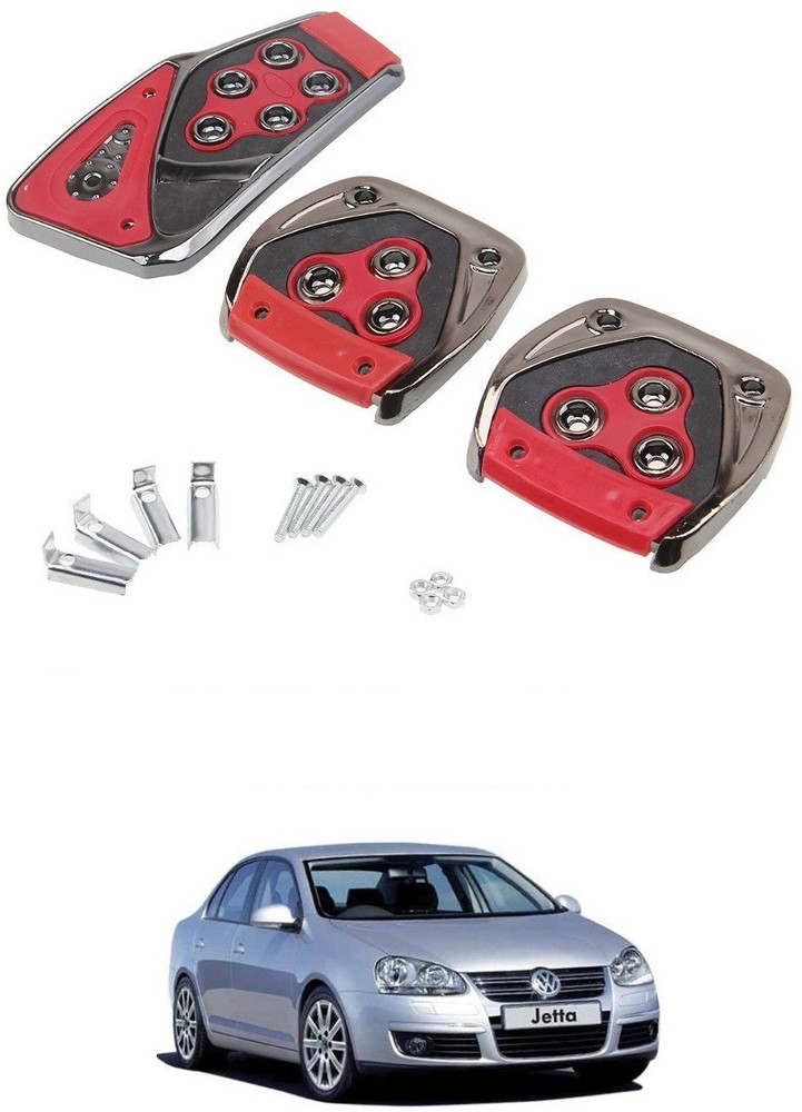 AuTO ADDiCT Car Pedal Cover 3 Pcs Non Slip Pad Red FOR