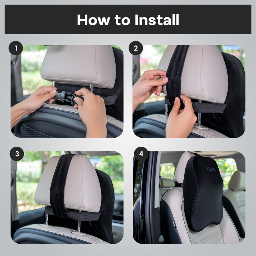 WELLGIVER Memory Foam Car Neck Pillow Cushion for Universal Car