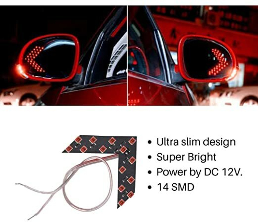 Rear view store mirror indicator light
