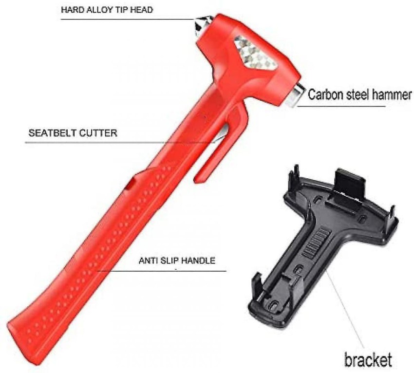 SYGA Emergency Window Breaking Tool with Long Handle Hammer for