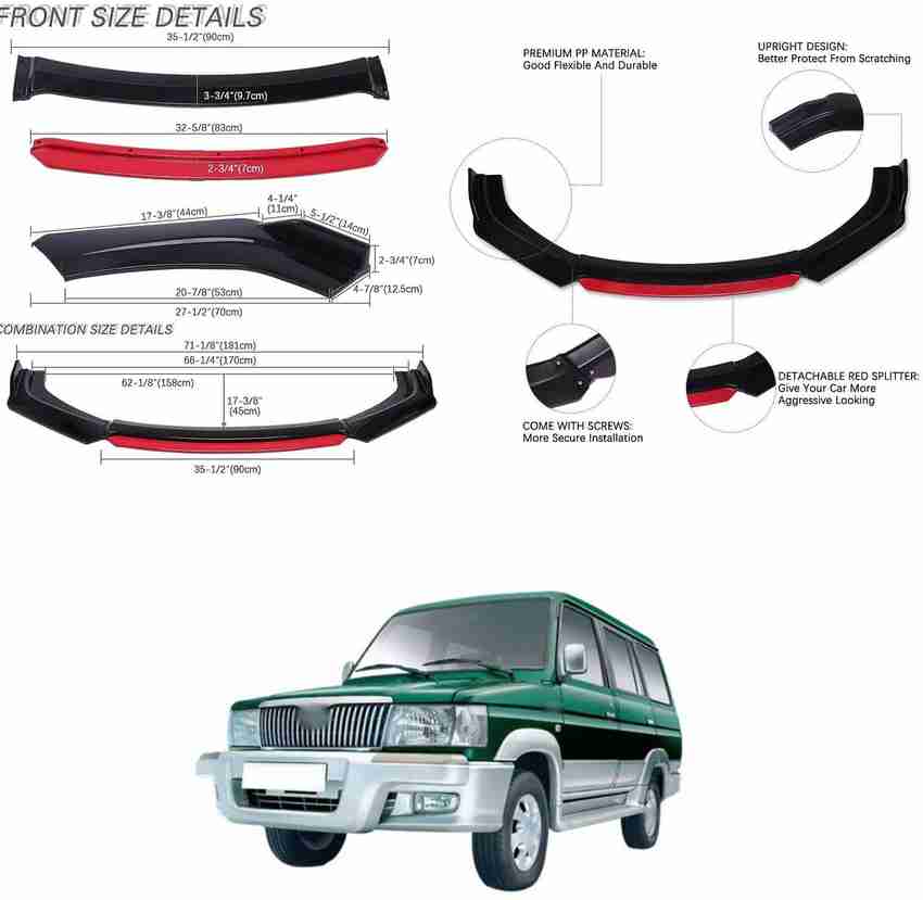 XZRTZ Car Front Bumper Spoiler Splitter Body Kit Side Skirt Front Bumper Guard 761 Matte Glossy Toyota Qualis Front Garnish Price in India Buy XZRTZ Car Front Bumper Spoiler Splitter Body