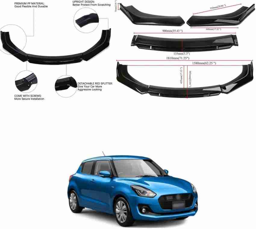 PRTEK Car Front Bumper Spoiler Splitter Body Kit Side Skirt Front