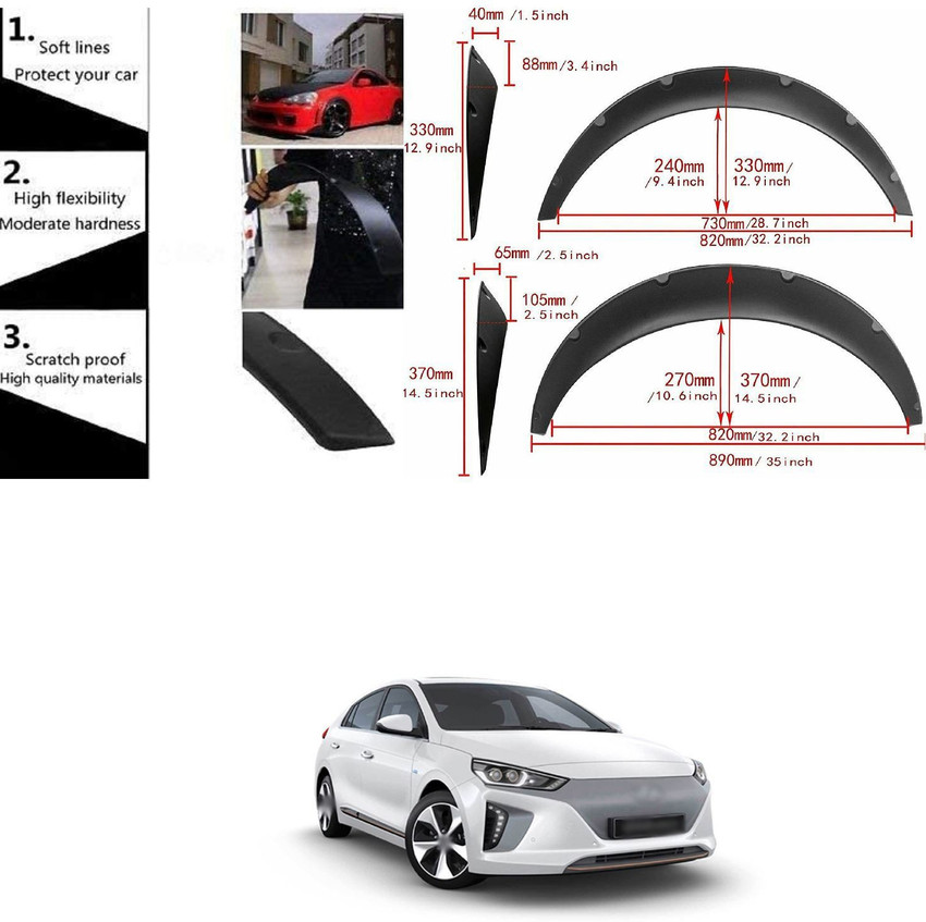 XZRTZ Car Fender Flares Over Wide Body Wheel Arches Auto Rivet