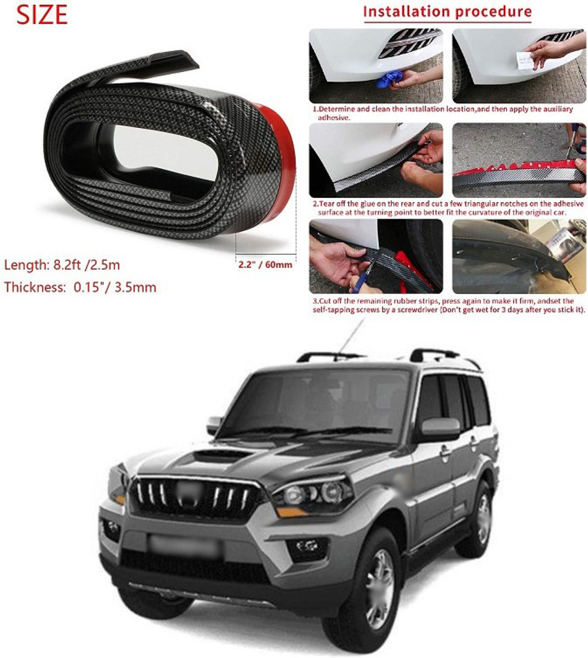 Plastic strip under clearance front bumper