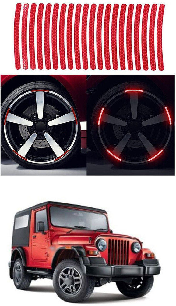 PRTEK Wheel Rim Stripe Decal Sticker for Car Motorcycle Bike Thar