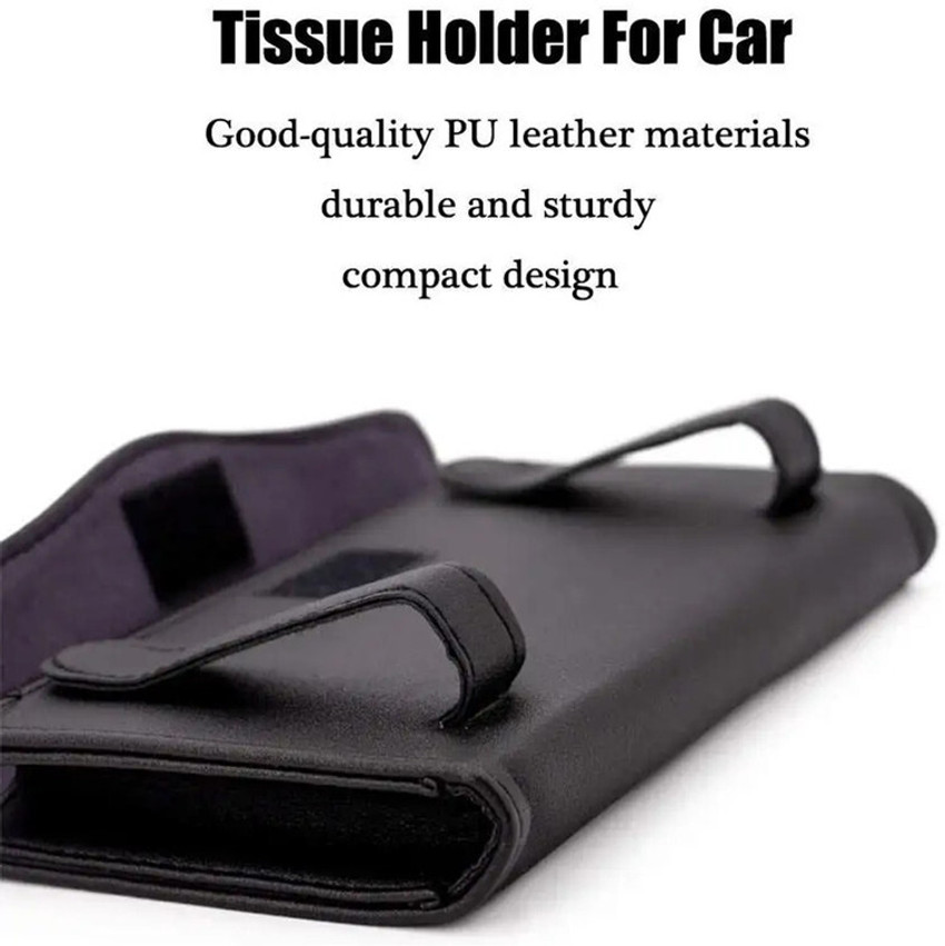 Selifaur Car Sun Visor Tissue Box Holder PU Leather Paper Napkin