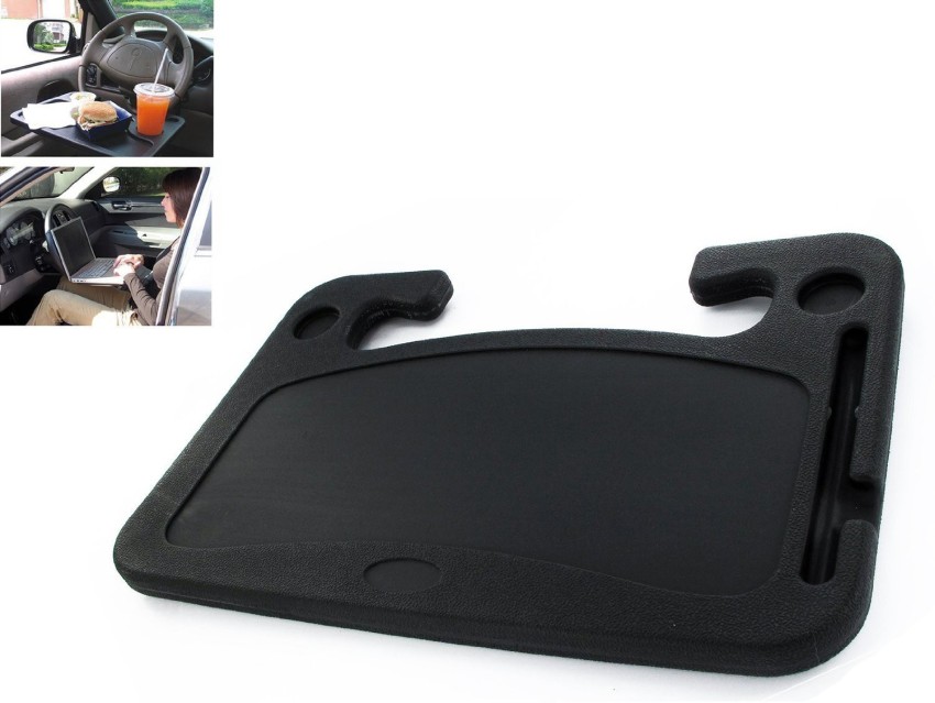 Newvent Multifunction Car Steering Wheel Table Tray for Laptop, Double  Sided Car Tray for Writing, Car Eating Desk with Glass Holder (Color-Black)  Cup Holder Tray Table Price in India - Buy Newvent