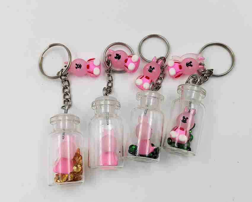 Paper Bear Mini Glass Bottle Key Ring Key Chain for Kids Girls Pack of 4 Key Chain Price in India Buy Paper Bear Mini Glass Bottle Key Ring Key Chain for
