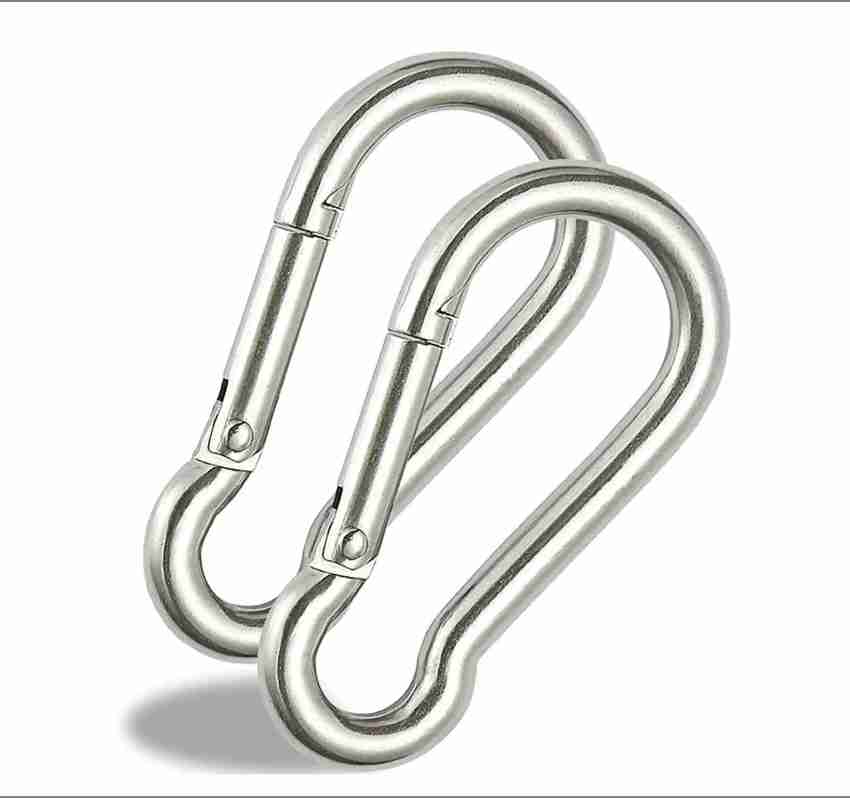 SAIFPRO Safety Lock Snap Hook for Rope, (Stainless Steel M6- 8pcs