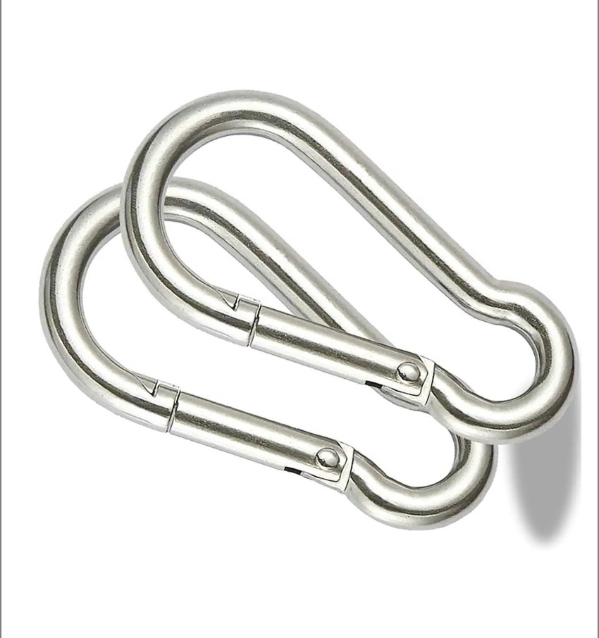 Buy SAIFPRO Safety Lock Snap Hook for Rope, (Stainless Steel M8- 4pcs) Spring  Snap Hook Locking Carabiner Online at Best Prices in India - Sports &  Fitness