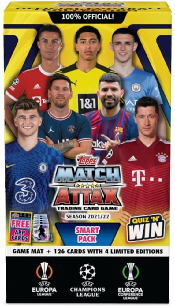 TOY GARRAGE Topps UEFA Champions Match Attax 2021/22 Collection Pack 126  Football Cards - Topps UEFA Champions Match Attax 2021/22 Collection Pack  126 Football Cards . shop for TOY GARRAGE products in India. | Flipkart.com