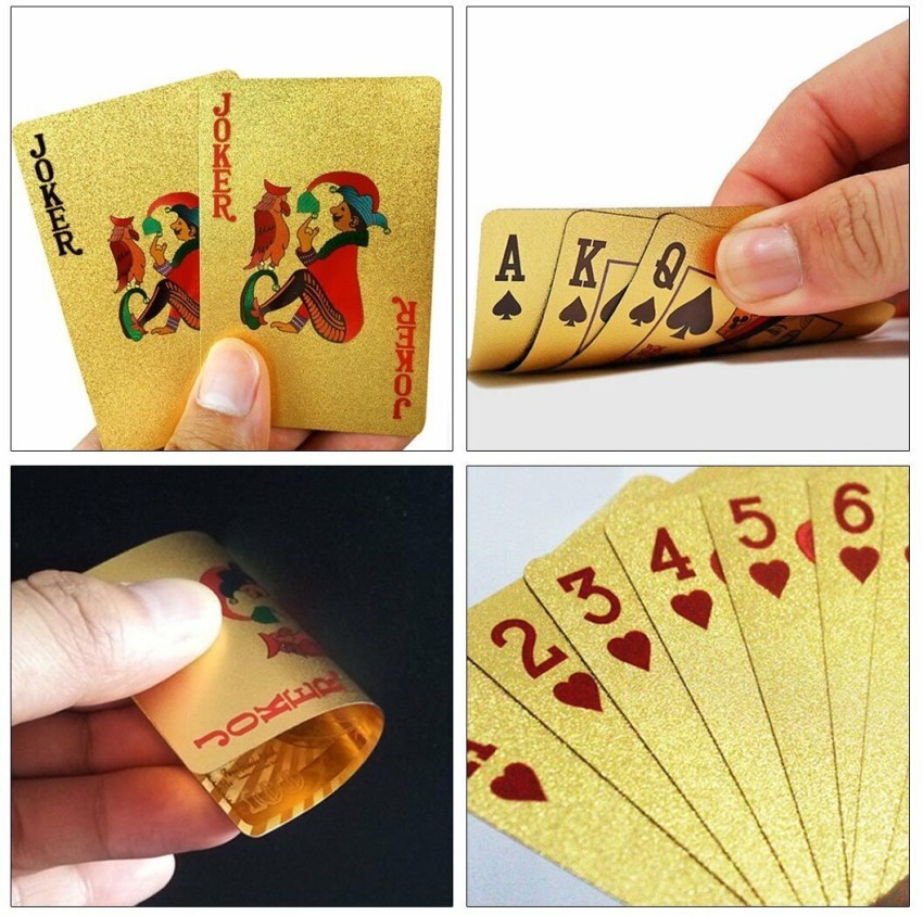 Deck of Cards, Gold Deck of Cards, Gold Playing Cards 2 Pack, Gold  Waterproof Playing Cards, Poker Cards, Washable & Flexible, Playing Cards 2  Pack