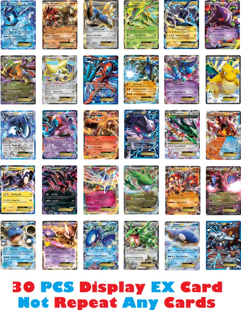 FEDOY Pokemon Mega Legendary EX Series Card Set Of 30 Cards (Display EX  Card Set)