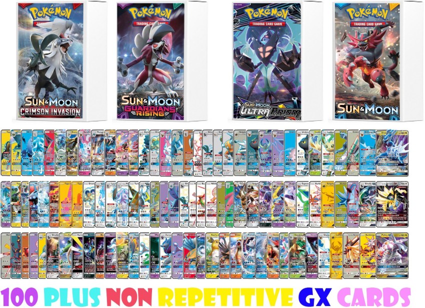 AncientKart Pokemon cards Sun & Moon Multi Series GX cards Non repetitive  set of 100