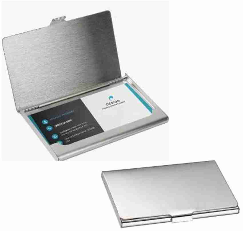 Silver business card holder store for men