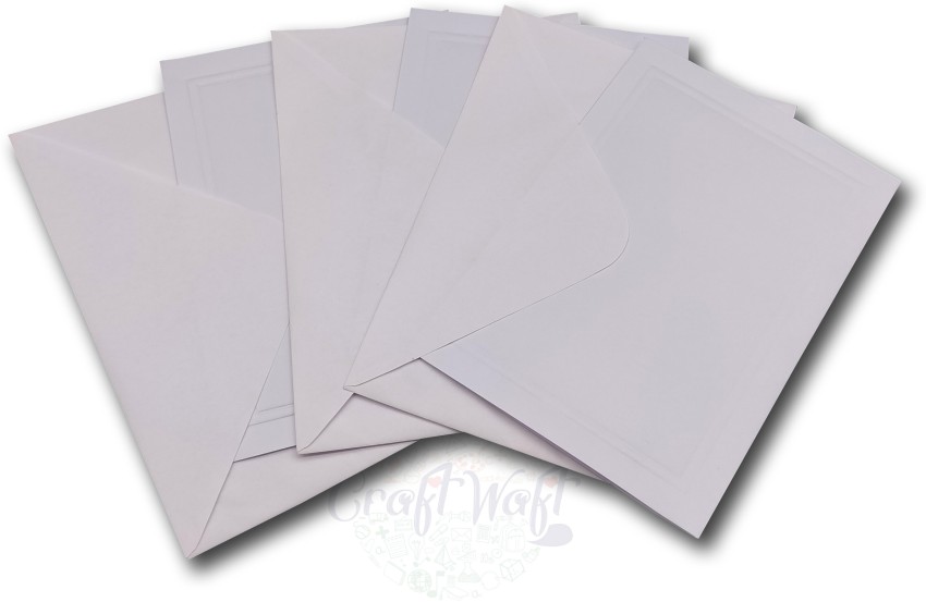 Greeting Cards Set - 5x7 Blank White Cardstock and Envelopes