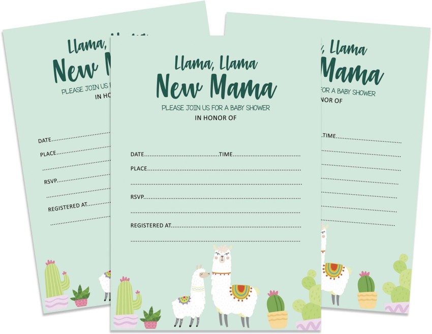 Llama Mama Baby Shower Invitation